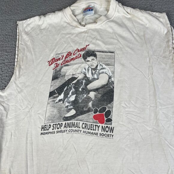 Elvis Presley Don’t Be Cruel To Animals T Shirt Men Large Memphis Humane Society - Picture 2 of 15